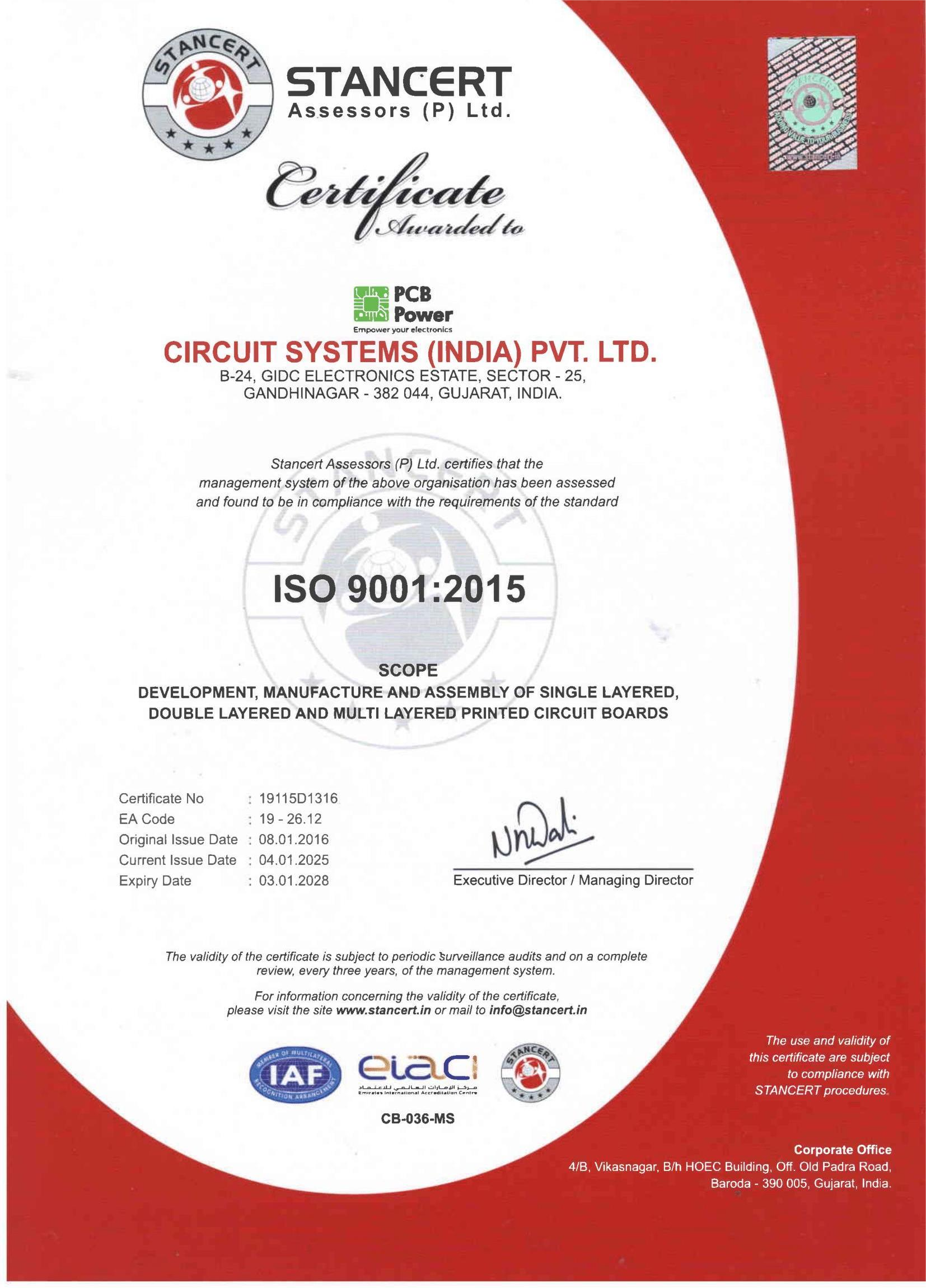 ISO Certificate