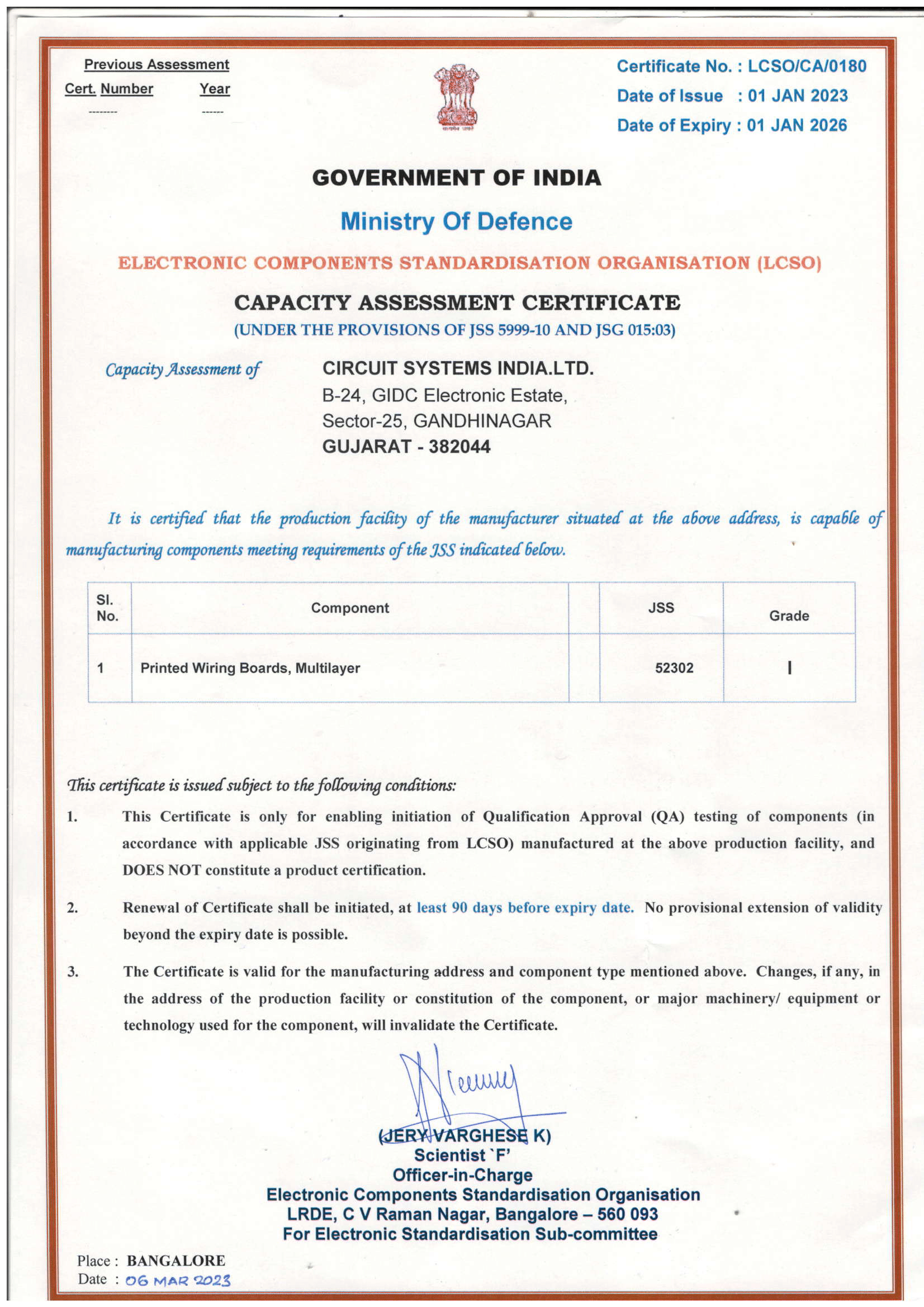 IPC Membership Certificate